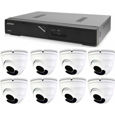 Kamerový systém AVTECH kamerový set 1x NVR AVH1109 a 8x 2MPX Motorzoom IP Dome kamera DGM2443SVSE (KSIP12)