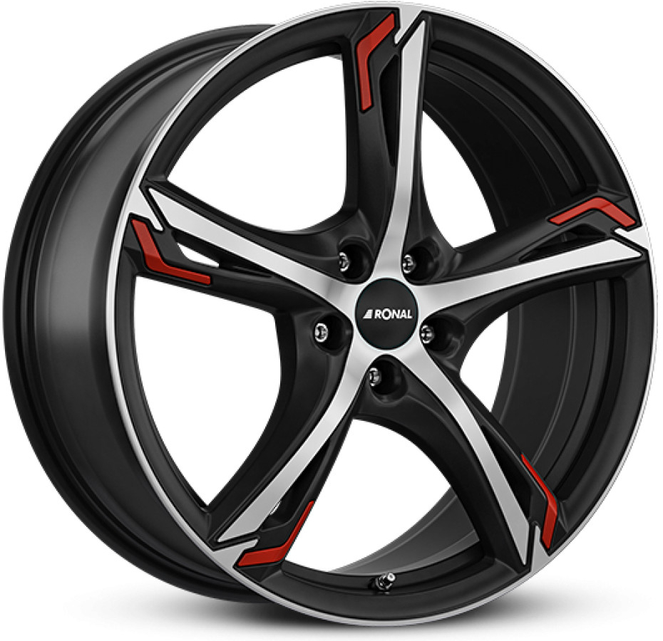 Ronal R62 7,5x17 5x100 ET42 black polished red