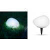 Zapichovacia solárna lampa - tvar kameňa - matné sklo - 165 x 142 x 115 mm - teplá biela LED