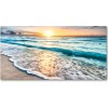 Foto obraz sklo tvrzené Západ slnka pláž 100x50 cm