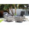 Ratanea Ratanová balkónová súprava nábytku KINGSMAN svetlo-sivá s tmavosivými poduškami