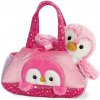 Aurora Plyšová kabelka cyklamenová s tučniačikom - Fancy Pals (20,5 cm)
