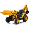 Beneo Licencovaný elektrický Báger Caterpillar so svahovacou aj výkopovou lyžicou, Jednomiestny, žltý, USB vstupom na MP3 Prehrávači, Zadným pohonom s 2 x 30W Motormi a Lítiovou batériou