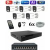 Amiko IP 5 kamerový set so switchom, 4K Ultra HD 8Mpix, Ai, Dl, Tube (1801K5V2) (Amiko)