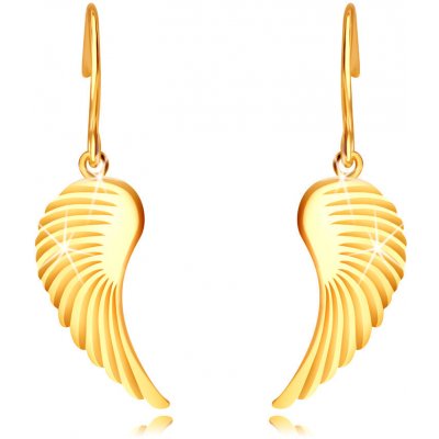 Šperky eshop zlaté náušnice veľké anjelské krídla lesklý povrch afroháčik  S4GG243.37 od 106,70 € - Heureka.sk