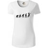 Evolúcia volejbal smeč - Dámske tričko z organickej bavlny Origin (GOTS) - M ( Biela )