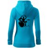 Bicie bubeník - Mikina dámska trendy zipper s kapucňou - M ( Svetlý tyrkys )