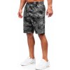 Grafitové pánske teplákové šortky s maskáčovým vzorom Bolf 8K283