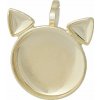 Crystal-ZONE Prívesok Mačka crystalROCKS 15mm gold plating 24kt