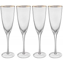 Butlers GOLDEN TWENTIES Sada pohárov na šampanské so zlatým okrajom 4 x 250 ml