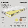 Benab Taštičkový matrac Benab Queen Longlife 25 Bio Matrac 75 x 190 cm H3 / H5 tvrdosť 25 cm výška Taštičkové matrace, Algua Spirulina, Kokos, Antibakteriálny, Multi pocket, 7 zón, Partnerský matrac