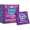 Skins Extra Large 4 ks, latexové kondómy s nominálnou šírkou 57 mm