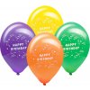 Balón M 25 cm, Happy Birthday /100 ks/