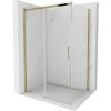 Mexen Omega, sprchovací kút s posuvnými dverami 100 (dvere) x 70 (stena) cm, 8mm sklo, zlatý profil-číre sklo, 825-100-070-50-00