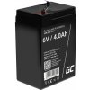 Green Cell AGM Battery Lead Acid VRLA - 6V - 4Ah AGM15 olovený akumulátor 6 V 4 Ah olovený so skleneným rúnom (š x v x h) 70 x 107 x 47 mm plochý konektor 4,8; AGM15