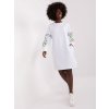 Fashionhunters White sweatshirt dress with embroidery on sleeves