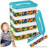 Úložný box na LEGO kocky, 4-poschodový, vrstvený organizér s priehradkami, 24 l