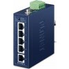 Planet IGS-500T-E, 5x 1000Base-T, DIN, IP40, rozšírený teplotný rozsah -40 ~ 75 ° C, ESD + EFT do 6kV, triple 12 ~ 55VDC, 250m