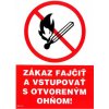 Nová práca, s.r.o. Bezpečnostná tabuľka - Zákaz fajčiť a vstupovať s otvoreným ohňom