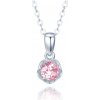 MINET JMAD0051PN38 - Strieborný náhrdelník kvet s ružovým zirkónom