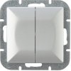 Zapustený dvojtlačidlový spínač Pearl, 10A, 250V, WP-2P, strieborný