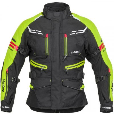 Pánska moto bunda W-TEC Ventura Farba čierna-fluo žltá, Veľkosť M