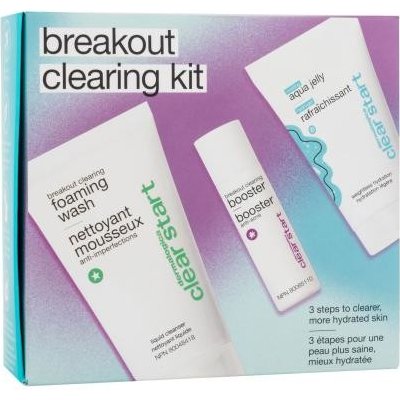 Dermalogica Clear Start Breakout Clearing Kit darčekový set čistiaca pena Clear Start Breakout Clearing Foaming Wash 75 ml + pleťové sérum Clear Start Breakout Clearing Booster 10 ml + pleťový gél Cle