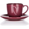 BANQUET Šálka s podšálkou SRDCE farba bordová 260 ml