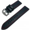 eses PU kožený remienok pre smart hodinky 20 mm Farba: čierna s červeným prešívaním