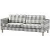 Dekoria Poťah na sedačku Karlstad (rozkladací, 3-miestny, krátky), sivo - biele káro, 224 x 89 x 64 cm, Edinburg, 115-79
