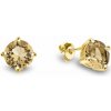 Náušnice zlaté so Swarovski Elements Ronda KPG1088SS39LCT Light Colorado Topaz