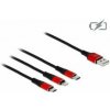 Delock Nabíjací kábel USB 3 v 1 pre Lightning™ / Micro USB / USB Type-C™, 1 m