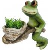 Dekorácia MagicHome Gecco, Žaba s fúrikom, magnesia, 34x20x32 cm