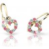 Cutie Jewellery Detské náušnice zlaté srdiečka C2157Z-Tcf Red