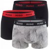 HUGO - pánske boxerky 3PACK cotton stretch black & pulse tones -L (90-98 cm)