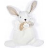 Plyšový zajačik na maznanie Happy Wild Doudou et Compagnie biely 17 cm v darčekovom balení od 0 mes