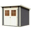 KARIBU HOLZTECHNIK Drevený domček KARIBU GLUCKSBURG 4 (68216) terragrau LG3497