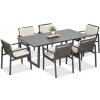 Furrore LOTUS DINING 6+1 záhradná jedálenská súprava, tmavosivá 004538