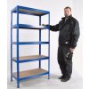 Biedrax Regál 45 x 90 x 180 cm 5 políc modrý