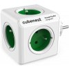 Cubenest Powercube Original, 5× zásuvka, bílá/zelená, dětská pojistka, uzemnění, max. 16A/250V~3680W/50-60Hz