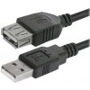 Logo USB predlžovačka (2.0), USB A samec - USB A samica, 3m, čierna, blister