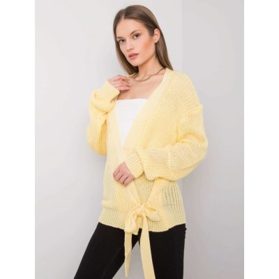 Žltý kardigánový sveter na viazanie Daisy - UNI