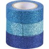 KNORR - Dekoračná lepiaca páska glitter - modrá 3 ks