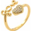 Nefertitis Dámsky pozlátený prsteň kubická zirkónia Love NF56843 - 56 mm (US 8)