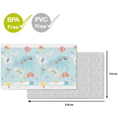 SKIP HOP Podložka na hranie bez PVC a BPA 218x132cm Malý cestovateľ 0m+