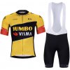 BONAVELO Cyklistický krátky dres a krátke nohavice - JUMBO-VISMA 2023 - žltá/čierna