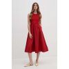 Šaty Tommy Hilfiger červená farba, midi, áčkový strih, WW0WW42576 S