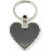 Kovový prívesok čierne srdce 35x33mm s krúžkom na kľúče s laserovým gravírovaním