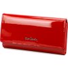 Pierre Cardin 07 SHINY 100 červená dámska vlákno koža-kožená peňaženka 18,5 x 10 cm