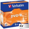 4x5 Verbatim DVD-R 4,7GB 16x Speed, Jewel obal